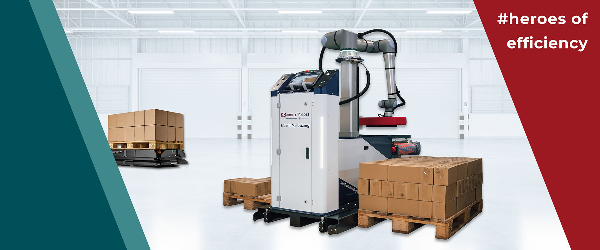 MobilePalletizing rethought: Mobile palletizing with Universal Robots Cobots - by mR MOBILE ROBOTS