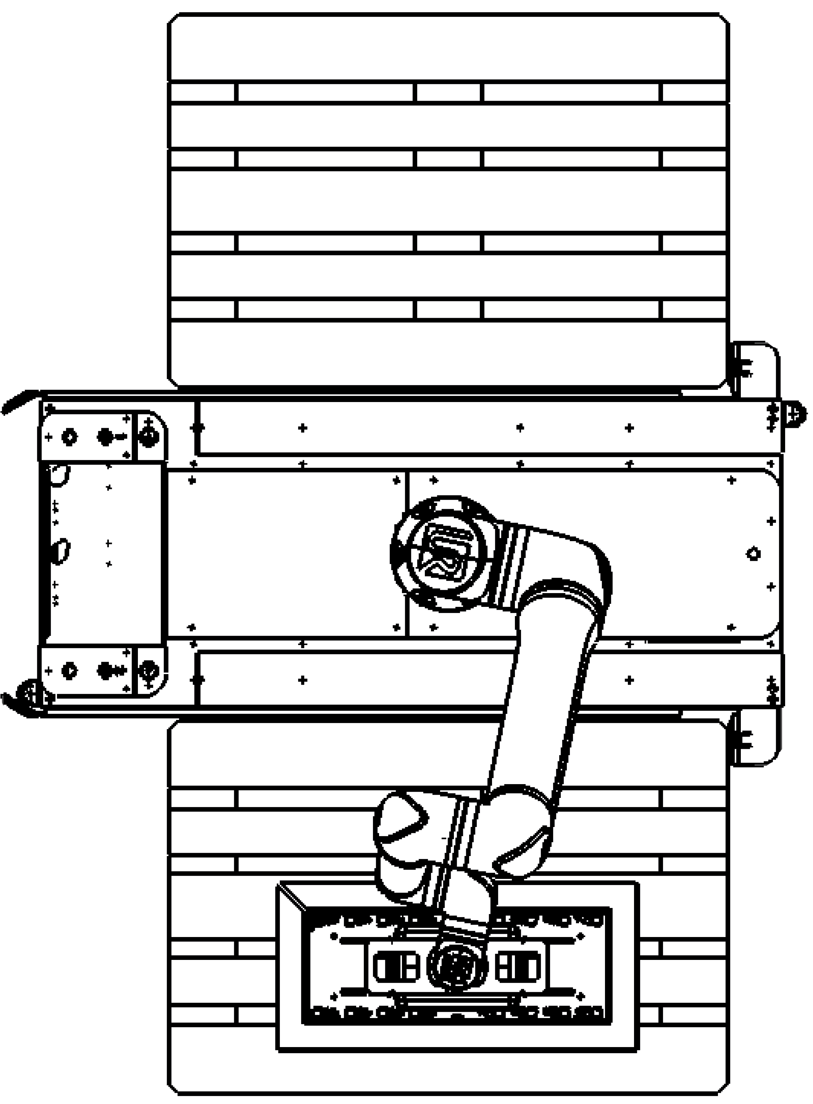 Abmessungen des MobilePalletizing in der Ausführung mit Universal Robots UR20